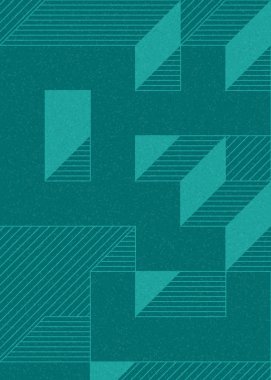 Edward Zajec 'in 1971' deki Il Cubo 'sunun uygulanması. Esasen 8 taştan oluşan bir Truchet fayans seti ve yerleştirme sanatı illüstrasyonu için kurallar