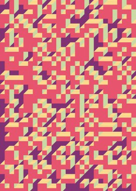 Edward Zajec 'in 1971' deki Il Cubo 'sunun uygulanması. Esasen 8 taştan oluşan bir Truchet fayans seti ve yerleştirme sanatı illüstrasyonu için kurallar