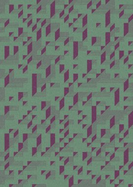 Edward Zajec 'in 1971' deki Il Cubo 'sunun uygulanması. Esasen 8 taştan oluşan bir Truchet fayans seti ve yerleştirme sanatı illüstrasyonu için kurallar