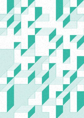 Edward Zajec 'in 1971' deki Il Cubo 'sunun uygulanması. Esasen 8 taştan oluşan bir Truchet fayans seti ve yerleştirme sanatı illüstrasyonu için kurallar