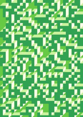 Edward Zajec 'in 1971' deki Il Cubo 'sunun uygulanması. Esasen 8 taştan oluşan bir Truchet fayans seti ve yerleştirme sanatı illüstrasyonu için kurallar