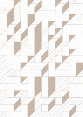 Edward Zajec 'in 1971' deki Il Cubo 'sunun uygulanması. Esasen 8 taştan oluşan bir Truchet fayans seti ve yerleştirme sanatı illüstrasyonu için kurallar