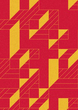 Edward Zajec 'in 1971' deki Il Cubo 'sunun uygulanması. Esasen 8 taştan oluşan bir Truchet fayans seti ve yerleştirme sanatı illüstrasyonu için kurallar