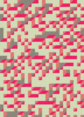 Edward Zajec 'in 1971' deki Il Cubo 'sunun uygulanması. Esasen 8 taştan oluşan bir Truchet fayans seti ve yerleştirme sanatı illüstrasyonu için kurallar