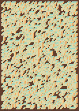 Edward Zajec 'in 1971' deki Il Cubo 'sunun uygulanması. Esasen 8 taştan oluşan bir Truchet fayans seti ve yerleştirme sanatı illüstrasyonu için kurallar