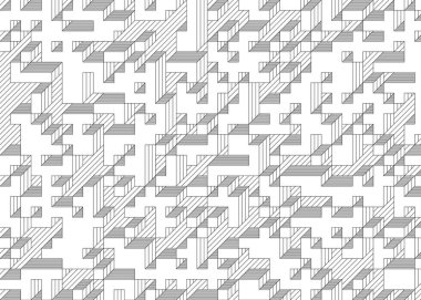 1999 'da Edward Zajec II Cubo' nun 1971 'de uygulanması. Esasen 8 taştan oluşan bir Truchet fayans seti ve yerleştirme sanatı illüstrasyonu için kurallar.