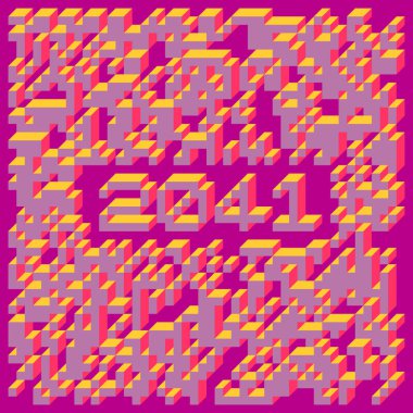 Edward Zajec 'in 1971' deki Il Cubo 'sunun uygulanması. Esasen 8 taştan oluşan bir Truchet fayans seti ve yerleştirme sanatı illüstrasyonu için kurallar