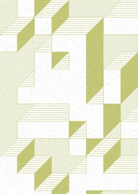 Edward Zajec 'in 1971' deki Il Cubo 'sunun uygulanması. Esasen 8 taştan oluşan bir Truchet fayans seti ve yerleştirme sanatı illüstrasyonu için kurallar