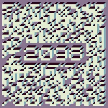 Edward Zajec 'in 1971' deki Il Cubo 'sunun uygulanması. Esasen 8 taştan oluşan bir Truchet fayans seti ve yerleştirme sanatı illüstrasyonu için kurallar