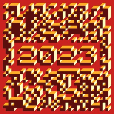 Edward Zajec 'in 1971' deki Il Cubo 'sunun uygulanması. Esasen 8 taştan oluşan bir Truchet fayans seti ve yerleştirme sanatı illüstrasyonu için kurallar