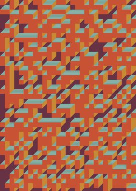 Edward Zajec 'in 1971' deki Il Cubo 'sunun uygulanması. Esasen 8 taştan oluşan bir Truchet fayans seti ve yerleştirme sanatı illüstrasyonu için kurallar