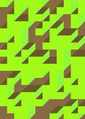 Edward Zajec 'in 1971' deki Il Cubo 'sunun uygulanması. Esasen 8 taştan oluşan bir Truchet fayans seti ve yerleştirme sanatı illüstrasyonu için kurallar