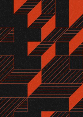 Edward Zajec 'in 1971' deki Il Cubo 'sunun uygulanması. Esasen 8 taştan oluşan bir Truchet fayans seti ve yerleştirme sanatı illüstrasyonu için kurallar