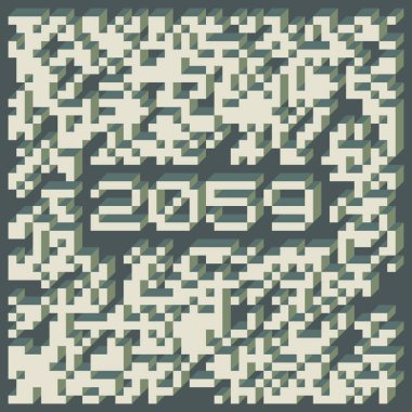 Edward Zajec 'in 1971' deki Il Cubo 'sunun uygulanması. Esasen 8 taştan oluşan bir Truchet fayans seti ve yerleştirme sanatı illüstrasyonu için kurallar