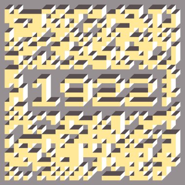 Edward Zajec 'in 1971' deki Il Cubo 'sunun uygulanması. Esasen 8 taştan oluşan bir Truchet fayans seti ve yerleştirme sanatı illüstrasyonu için kurallar