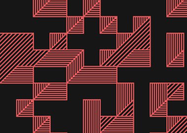 Edward Zajec 'in 1971' deki Il Cubo 'sunun uygulanması. Esasen 8 taştan oluşan bir Truchet fayans seti ve yerleştirme sanatı illüstrasyonu için kurallar