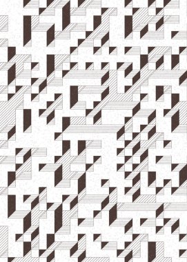 Edward Zajec 'in 1971' deki Il Cubo 'sunun uygulanması. Esasen 8 taştan oluşan bir Truchet fayans seti ve yerleştirme sanatı illüstrasyonu için kurallar