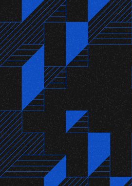 Edward Zajec 'in 1971' deki Il Cubo 'sunun uygulanması. Esasen 8 taştan oluşan bir Truchet fayans seti ve yerleştirme sanatı illüstrasyonu için kurallar