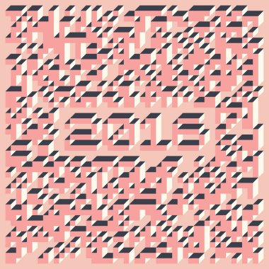 Edward Zajec 'in 1971' deki Il Cubo 'sunun uygulanması. Esasen 8 taştan oluşan bir Truchet fayans seti ve yerleştirme sanatı illüstrasyonu için kurallar