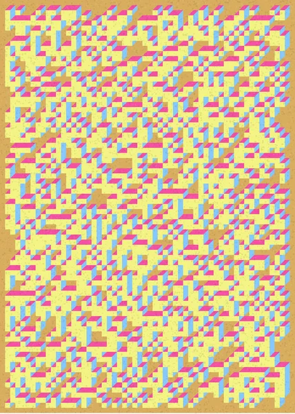 Edward Zajec 'in 1971' deki Il Cubo 'sunun uygulanması. Esasen 8 taştan oluşan bir Truchet fayans seti ve yerleştirme sanatı illüstrasyonu için kurallar