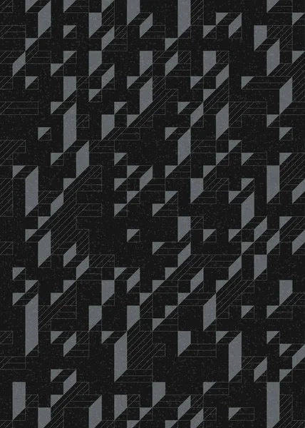 Edward Zajec 'in 1971' deki Il Cubo 'sunun uygulanması. Esasen 8 taştan oluşan bir Truchet fayans seti ve yerleştirme sanatı illüstrasyonu için kurallar