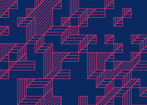 Edward Zajec 'in 1971' deki Il Cubo 'sunun uygulanması. Esasen 8 taştan oluşan bir Truchet fayans seti ve yerleştirme sanatı illüstrasyonu için kurallar