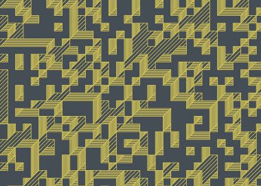 1999 'da Edward Zajec II Cubo' nun 1971 'de uygulanması. Esasen 8 taştan oluşan bir Truchet fayans seti ve yerleştirme sanatı illüstrasyonu için kurallar.