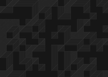 Edward Zajec 'in 1971' deki Il Cubo 'sunun uygulanması. Esasen 8 taştan oluşan bir Truchet fayans seti ve yerleştirme sanatı illüstrasyonu için kurallar