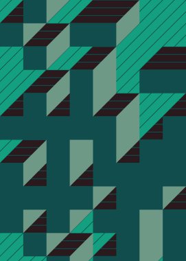 Edward Zajec 'in 1971' deki Il Cubo 'sunun uygulanması. Esasen 8 taştan oluşan bir Truchet fayans seti ve yerleştirme sanatı illüstrasyonu için kurallar