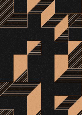 Edward Zajec 'in 1971' deki Il Cubo 'sunun uygulanması. Esasen 8 taştan oluşan bir Truchet fayans seti ve yerleştirme sanatı illüstrasyonu için kurallar