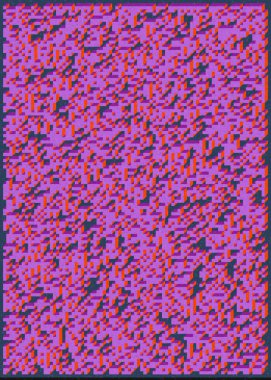 Edward Zajec 'in 1971' deki Il Cubo 'sunun uygulanması. Esasen 8 taştan oluşan bir Truchet fayans seti ve yerleştirme sanatı illüstrasyonu için kurallar