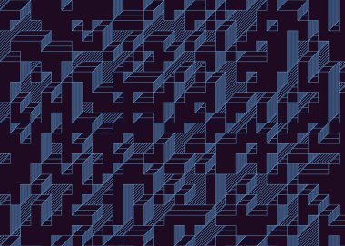 Edward Zajec 'in 1971' deki Il Cubo 'sunun uygulanması. Esasen 8 taştan oluşan bir Truchet fayans seti ve yerleştirme sanatı illüstrasyonu için kurallar