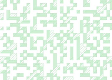 Edward Zajec 'in 1971' deki Il Cubo 'sunun uygulanması. Esasen 8 taştan oluşan bir Truchet fayans seti ve yerleştirme sanatı illüstrasyonu için kurallar