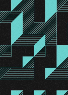 Edward Zajec 'in 1971' deki Il Cubo 'sunun uygulanması. Esasen 8 taştan oluşan bir Truchet fayans seti ve yerleştirme sanatı illüstrasyonu için kurallar