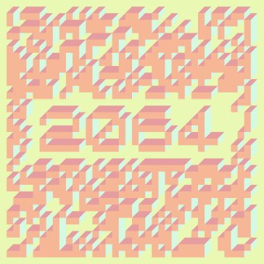 Edward Zajec 'in 1971' deki Il Cubo 'sunun uygulanması. Esasen 8 taştan oluşan bir Truchet fayans seti ve yerleştirme sanatı illüstrasyonu için kurallar