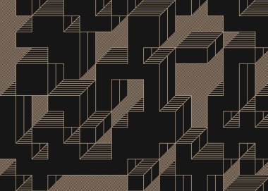 Edward Zajec 'in 1971' deki Il Cubo 'sunun uygulanması. Esasen 8 taştan oluşan bir Truchet fayans seti ve yerleştirme sanatı illüstrasyonu için kurallar