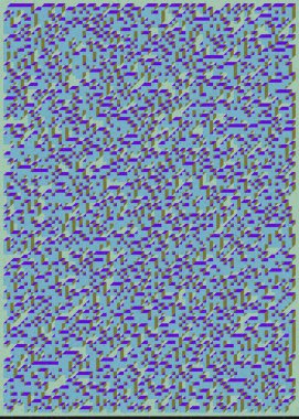 Edward Zajec 'in 1971' deki Il Cubo 'sunun uygulanması. Esasen 8 taştan oluşan bir Truchet fayans seti ve yerleştirme sanatı illüstrasyonu için kurallar