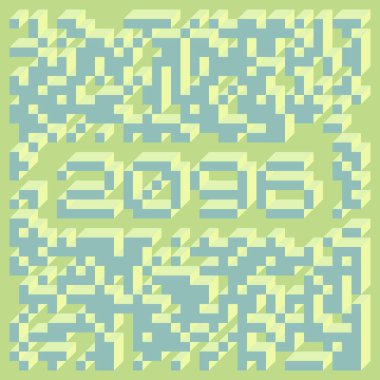 Edward Zajec 'in 1971' deki Il Cubo 'sunun uygulanması. Esasen 8 taştan oluşan bir Truchet fayans seti ve yerleştirme sanatı illüstrasyonu için kurallar