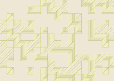 Edward Zajec 'in 1971' deki Il Cubo 'sunun uygulanması. Esasen 8 taştan oluşan bir Truchet fayans seti ve yerleştirme sanatı illüstrasyonu için kurallar