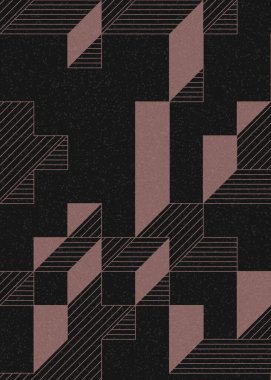 Edward Zajec 'in 1971' deki Il Cubo 'sunun uygulanması. Esasen 8 taştan oluşan bir Truchet fayans seti ve yerleştirme sanatı illüstrasyonu için kurallar