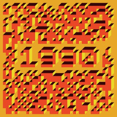 Edward Zajec 'in 1971' deki Il Cubo 'sunun uygulanması. Esasen 8 taştan oluşan bir Truchet fayans seti ve yerleştirme sanatı illüstrasyonu için kurallar