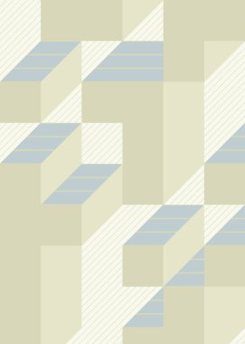 Edward Zajec 'in 1971' deki Il Cubo 'sunun uygulanması. Esasen 8 taştan oluşan bir Truchet fayans seti ve yerleştirme sanatı illüstrasyonu için kurallar