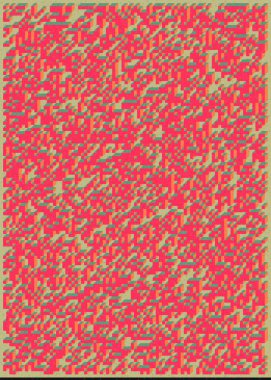 Edward Zajec 'in 1971' deki Il Cubo 'sunun uygulanması. Esasen 8 taştan oluşan bir Truchet fayans seti ve yerleştirme sanatı illüstrasyonu için kurallar