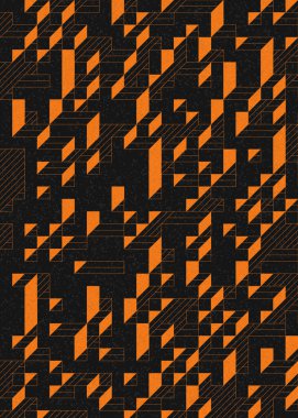 Edward Zajec 'in 1971' deki Il Cubo 'sunun uygulanması. Esasen 8 taştan oluşan bir Truchet fayans seti ve yerleştirme sanatı illüstrasyonu için kurallar