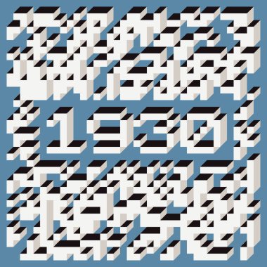 1999 'da Edward Zajec II Cubo' nun 1971 'de uygulanması. Esasen 8 taştan oluşan bir Truchet fayans seti ve yerleştirme sanatı illüstrasyonu için kurallar.