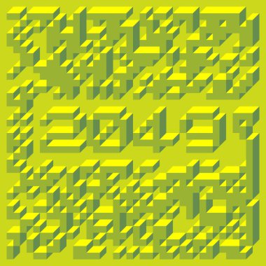 Edward Zajec 'in 1971' deki Il Cubo 'sunun uygulanması. Esasen 8 taştan oluşan bir Truchet fayans seti ve yerleştirme sanatı illüstrasyonu için kurallar