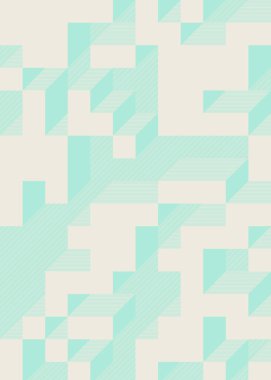 Edward Zajec 'in 1971' deki Il Cubo 'sunun uygulanması. Esasen 8 taştan oluşan bir Truchet fayans seti ve yerleştirme sanatı illüstrasyonu için kurallar