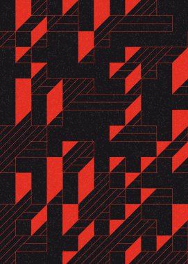 Edward Zajec 'in 1971' deki Il Cubo 'sunun uygulanması. Esasen 8 taştan oluşan bir Truchet fayans seti ve yerleştirme sanatı illüstrasyonu için kurallar