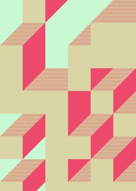 Edward Zajec 'in 1971' deki Il Cubo 'sunun uygulanması. Esasen 8 taştan oluşan bir Truchet fayans seti ve yerleştirme sanatı illüstrasyonu için kurallar