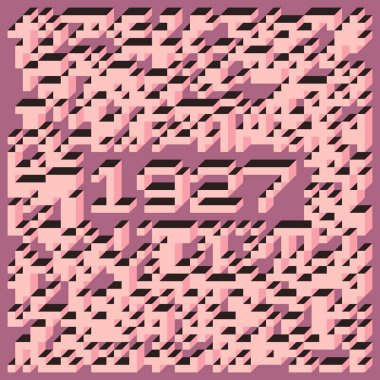 Edward Zajec 'in 1971' deki Il Cubo 'sunun uygulanması. Esasen 8 taştan oluşan bir Truchet fayans seti ve yerleştirme sanatı illüstrasyonu için kurallar